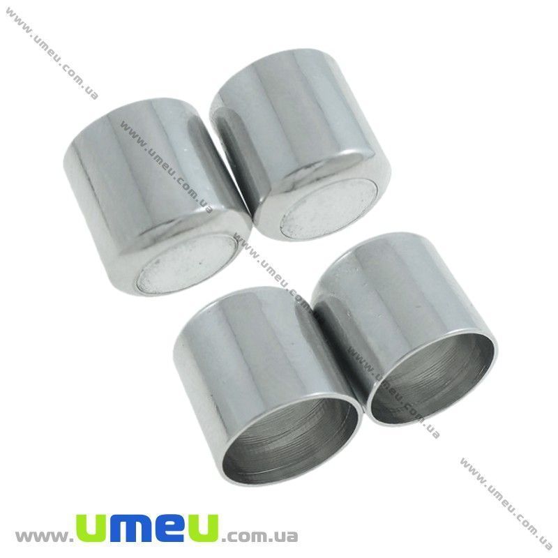 Замок магнітний для вклеювання шнура, Темне срібло, 20х10 мм (ZAM-021119)