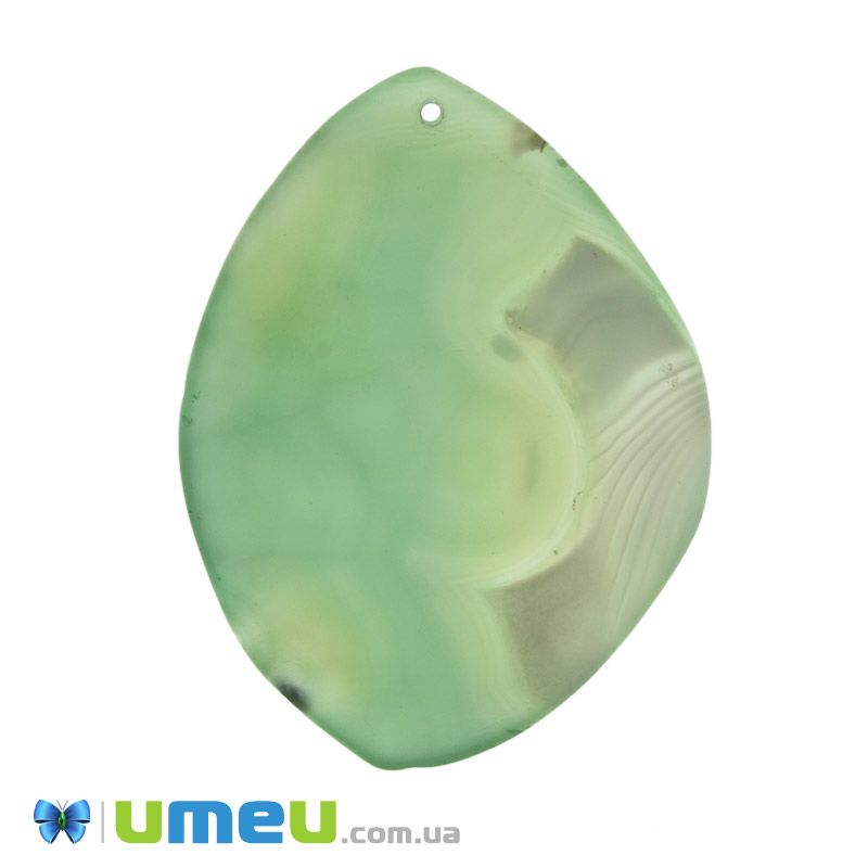 Зріз Агата, Зелений, 70х53 мм (POD-009223)