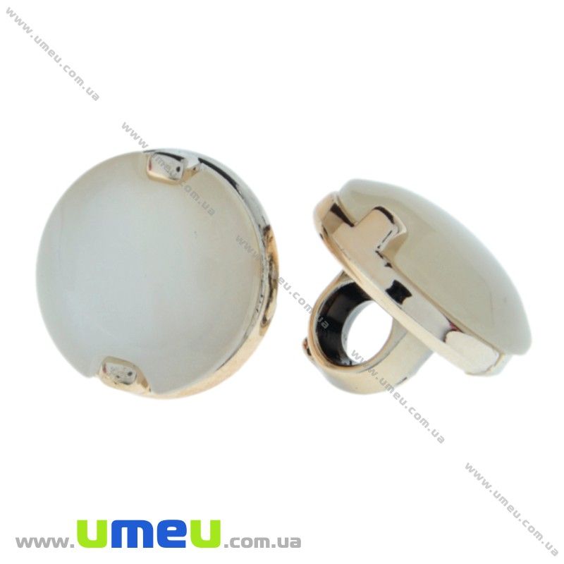 Гудзик пластиковий на ніжці Круглий, 11,5 мм, Золотистий (PUG-016538)