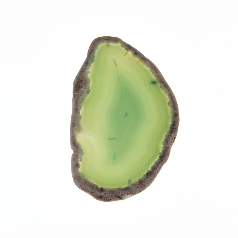 Зріз Агата без отвору, Зелений, 69х41 мм (POD-009286)