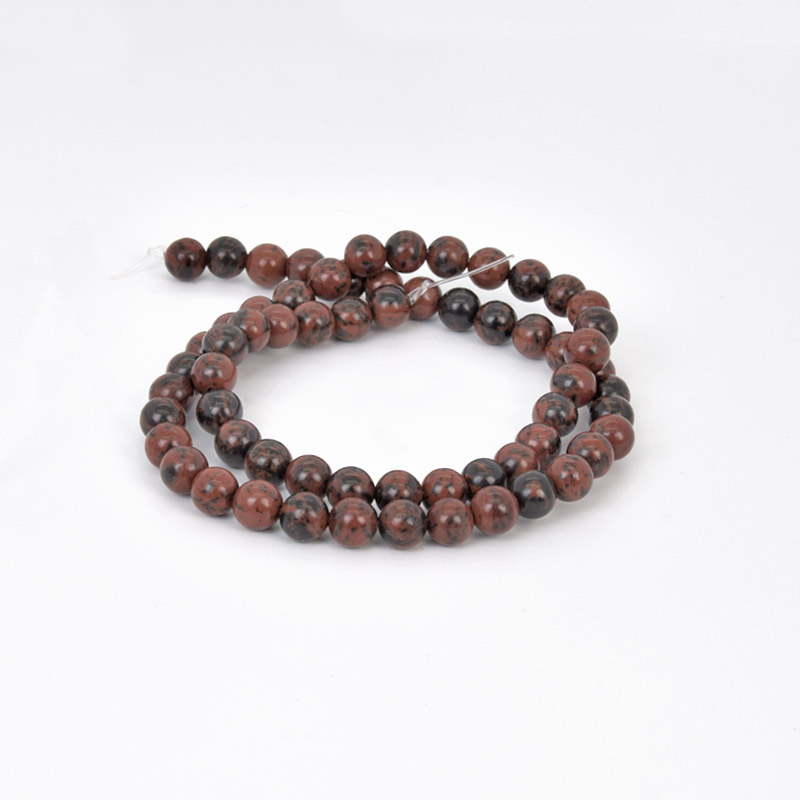 Намистини Обсидіан махогоновий, Натур. камінь, 6,5 мм, Круглі (BUS-058014)