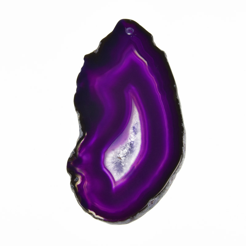 Зріз Агата, Фіолетовий, 73х39 мм (POD-014434)