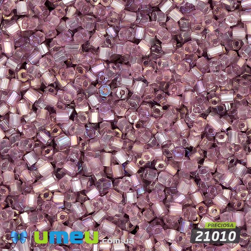 Бісер чеський Рубка 11/0, №21010, Бузковий АВ прозорий (BIS-044053)