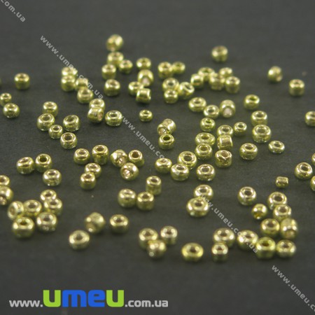Бисер китайский мелкий, 12/0, Золотистый металлик, 2 мм (BIS-000487)