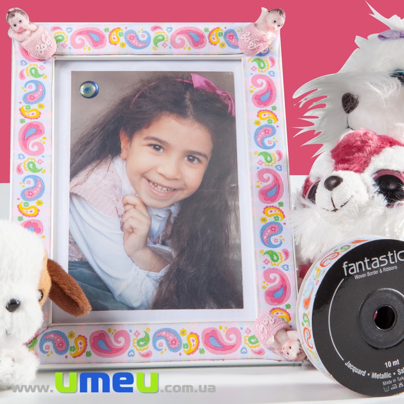 Тасьма Fantastic квіти троянди, 16 мм, Червона (LEN-010914)