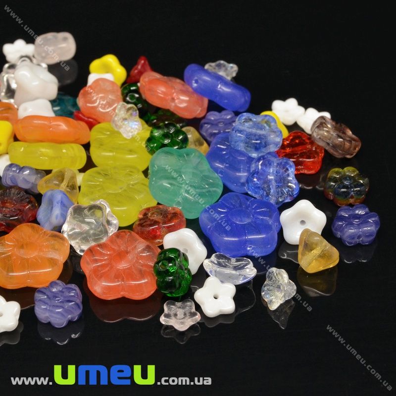 Намистини чеське скло Preciosa 92-Mix111-Flowers (BUS-036599)