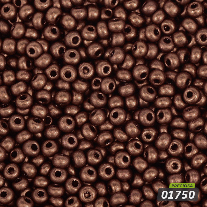 Бісер чеський №924/01750, Мідний, Металізований, 10/0 (BIS-056493)
