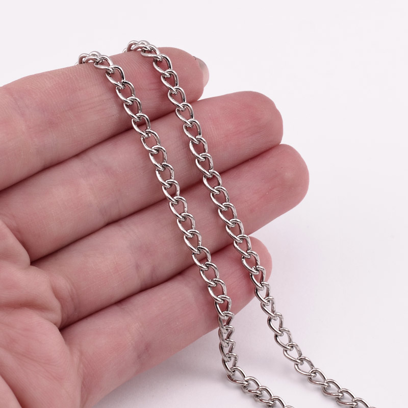 Ланцюг, Темне срібло, 5,5х3,8 мм (ZEP-007786)