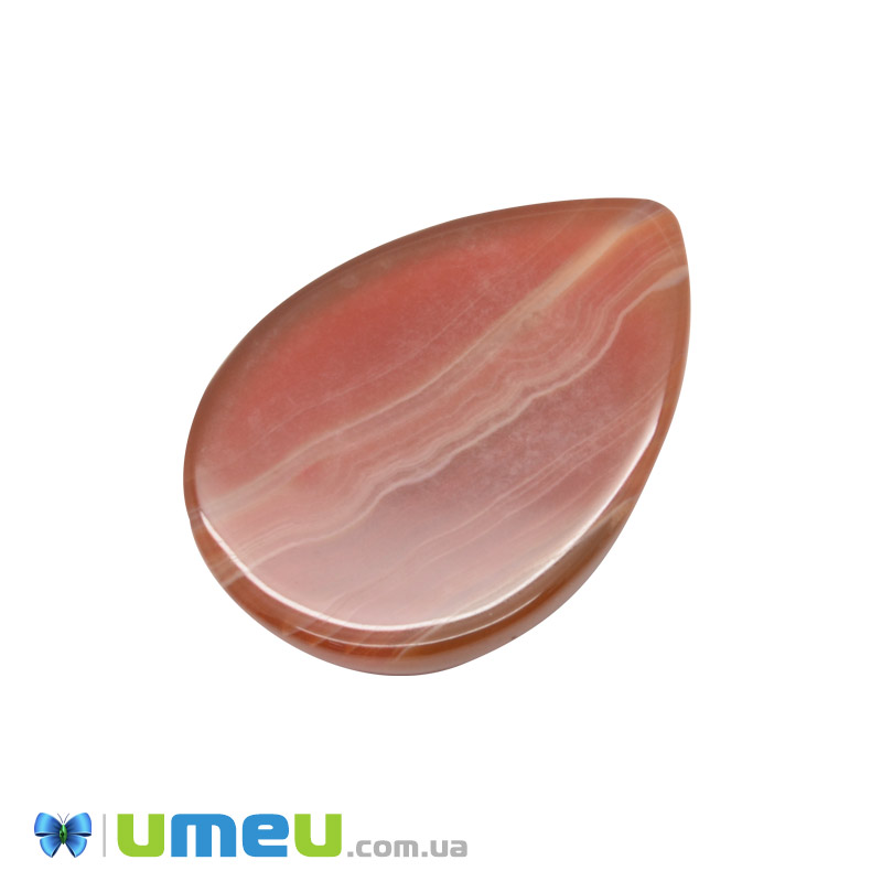 Кабошон нат. камінь Агат червоний, Крапля, 25х18 мм (KAB-050638)