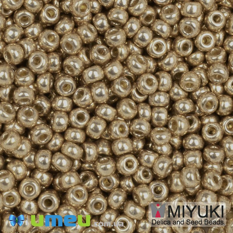Бісер японський Miyuki круглий RR 8/0 №4204, Duracoat Galvanized, Золотистий (BIS-049837)