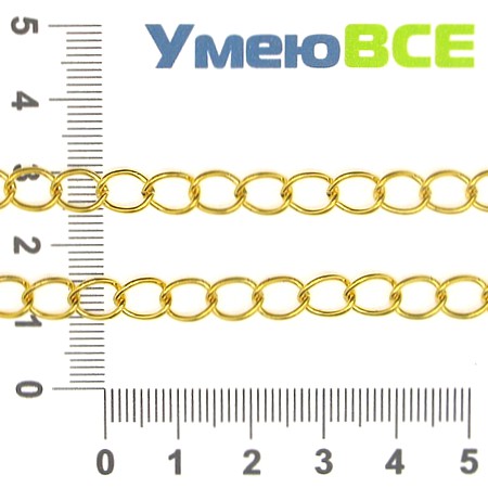 Ланцюг, Золото, 8х6 мм (ZEP-007759)