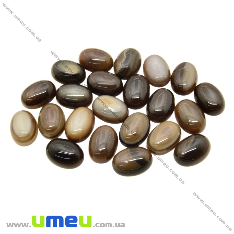 Кабошон нат. камінь Агат коричневий, Овал, 18х13 мм (KAB-025946)
