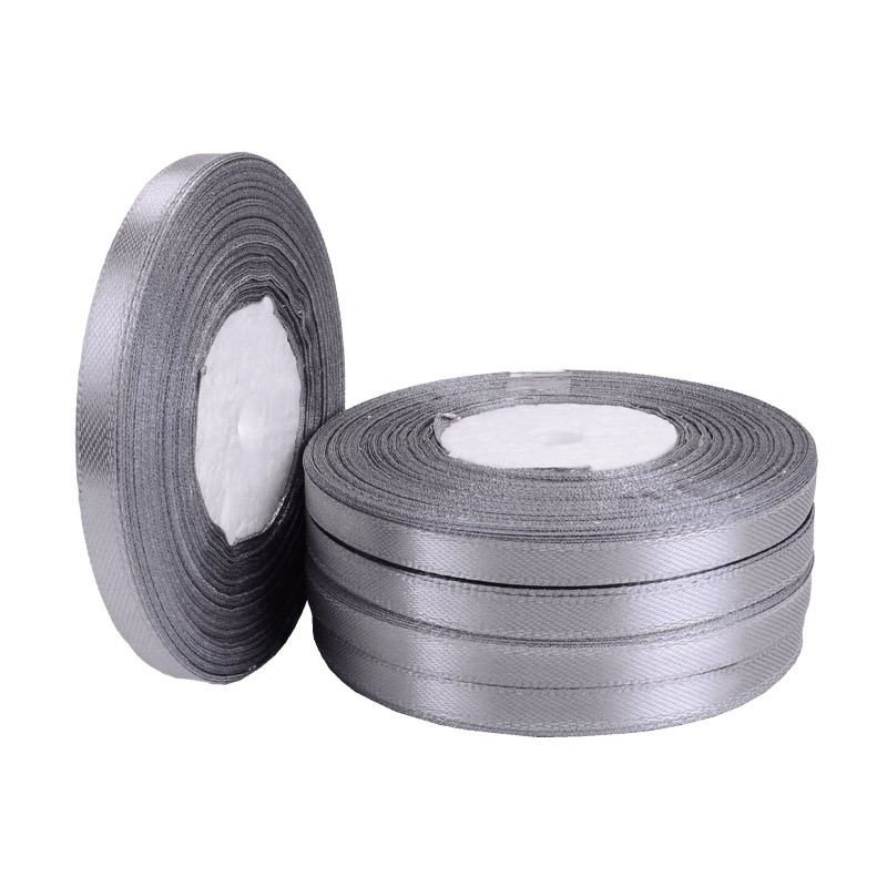 Атласна стрічка, 6 мм, Сіра (LEN-056728)