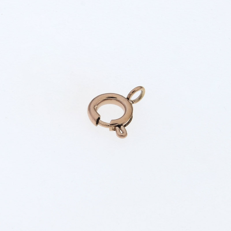 Замок-карабін круглий із нерж. сталі, 6 мм, Рожеве золото (STL-055603)