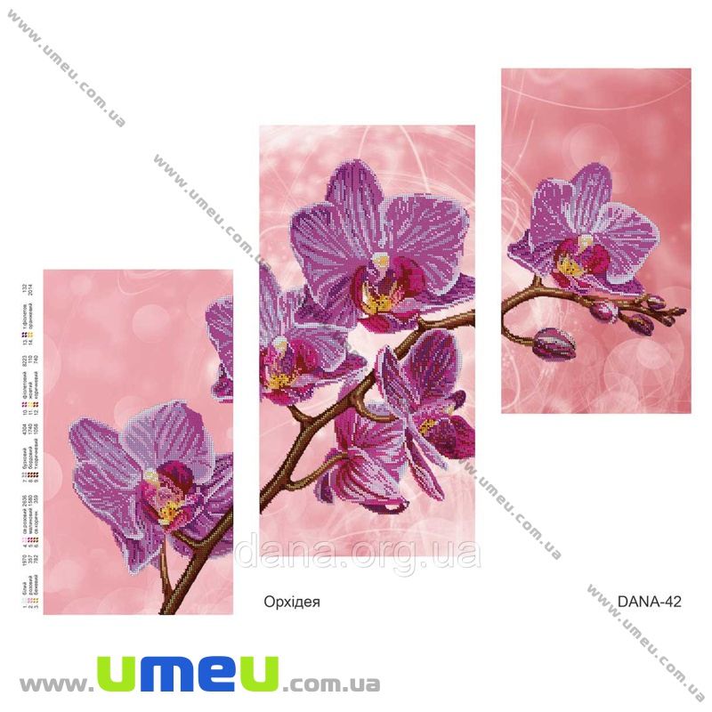 Схема триптих для виш. бісером Dana, Орхідея DANA-42 (SXM-034467)