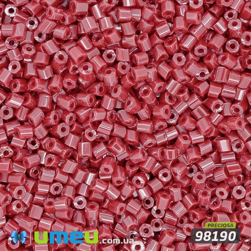 Бісер чеський Рубка 11/0, №98190, Червоний перламутровий (BIS-044055)