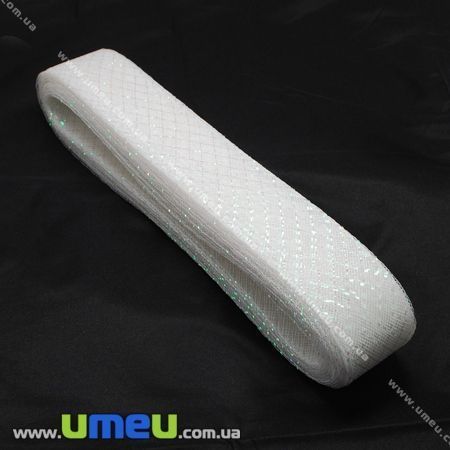 Регілін з люрексом, 45 мм, Білий (REG-012424)