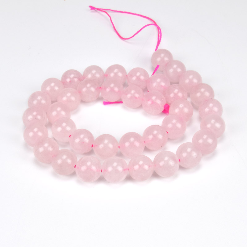 Бусины Кварц розовый, Натур. камень, 10 мм, Круглые, 38 см (BUS-060931)