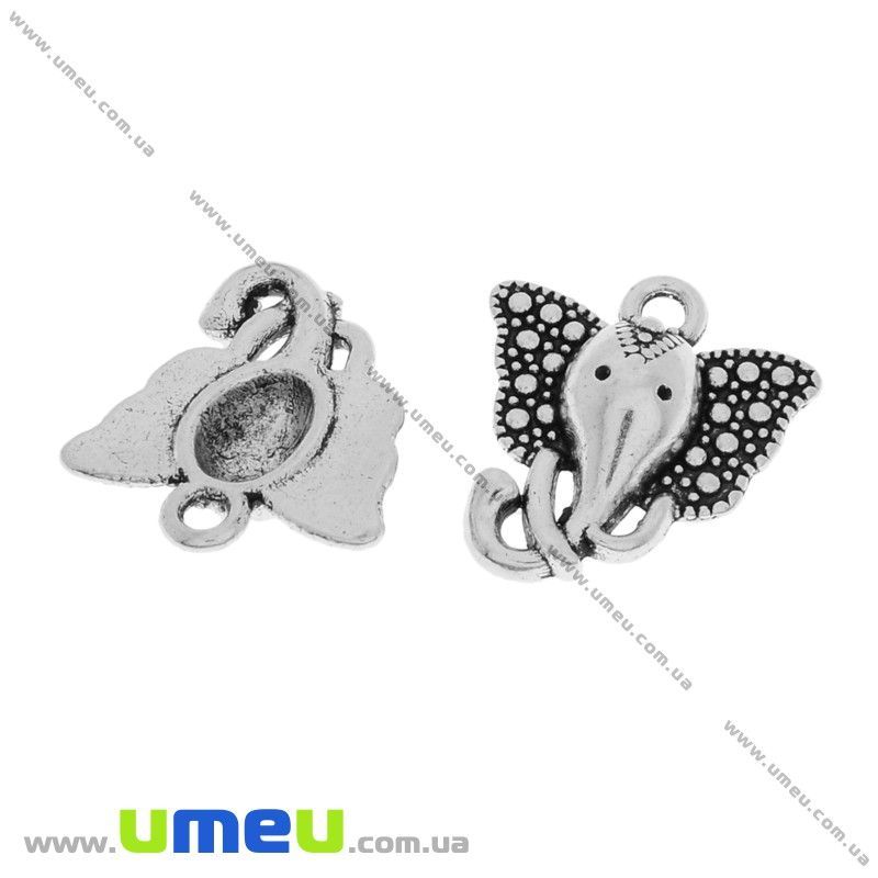 Підвіска метал. Слоник, 16х15 мм, Античне срібло (POD-031500)