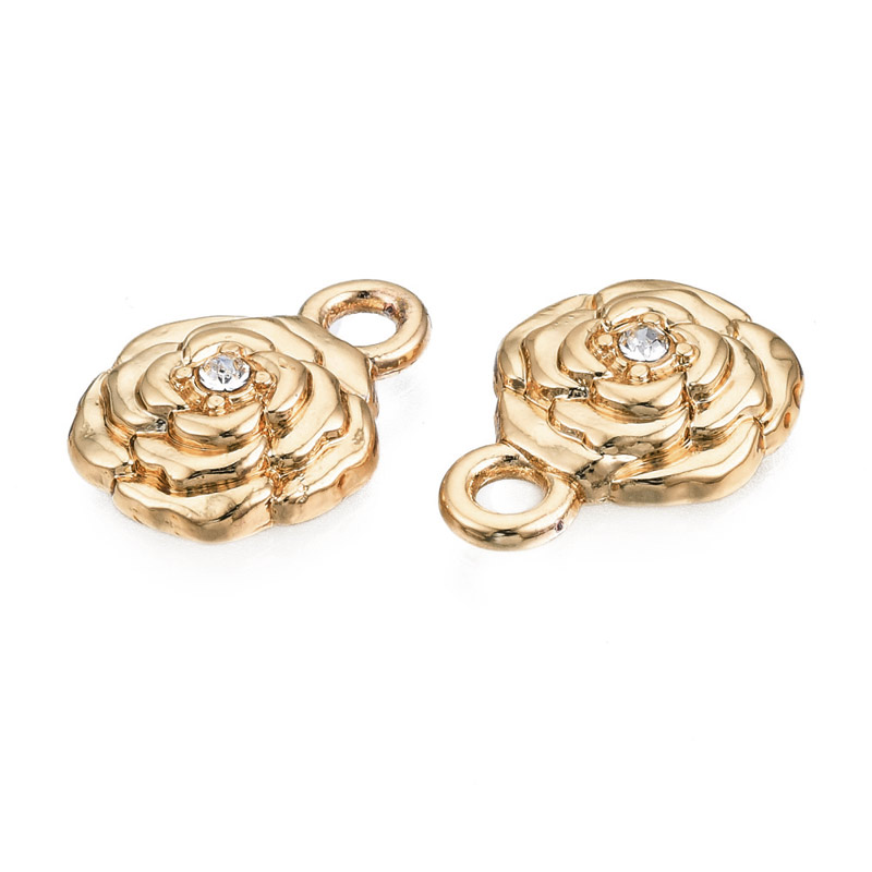 Підвіска метал. Квітка, Стійке покриття, 14х10 мм, Світле золото (POD-054751)