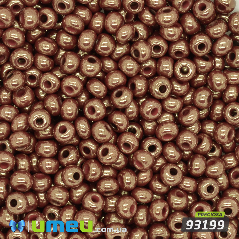 Бісер чеський 6/0, №93199, Коричневий, Перламутровий (BIS-044887)