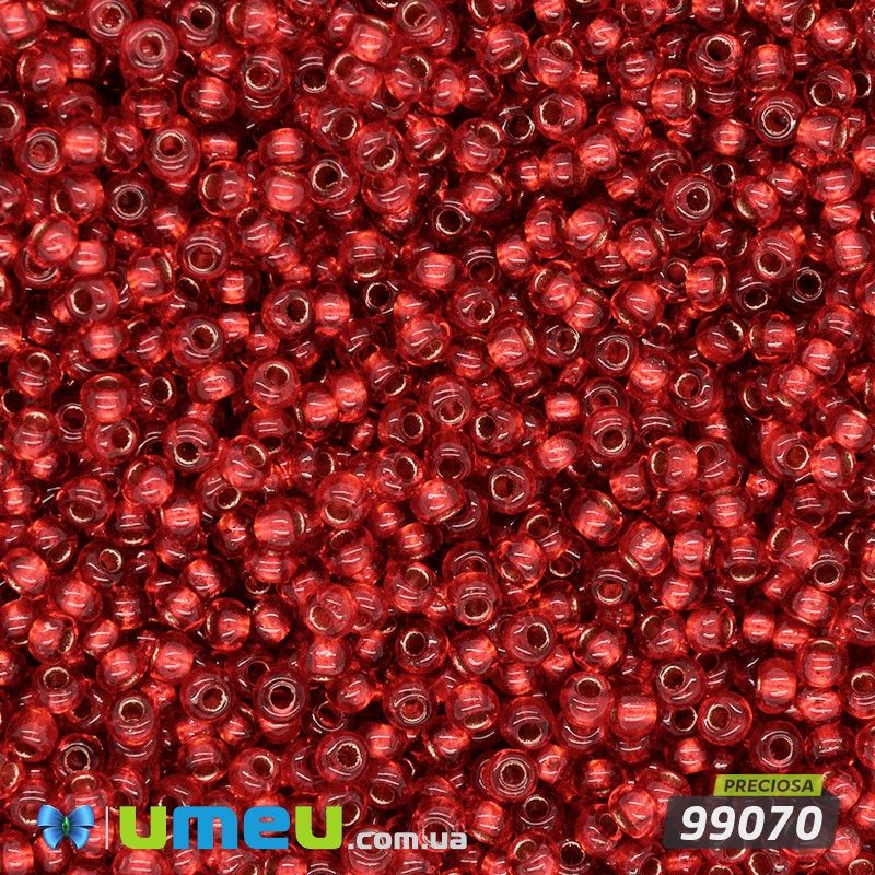 Бісер чеський №371/99070, Червоний, Блискучий, 10/0 (BIS-043869)