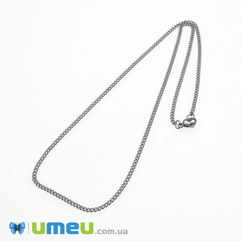 Основа на шию з нерж. ст., Темне срібло, 2,2 мм, 45 см (STL-049609)