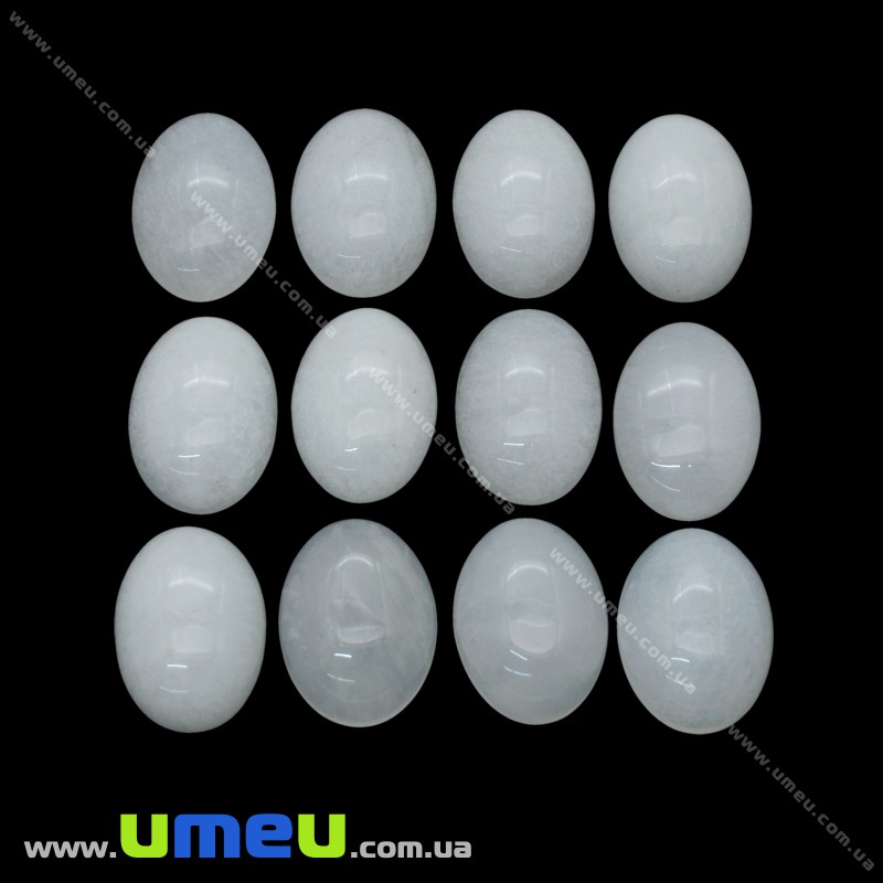 Кабошон нат. камінь Нефрит білий, Овал, 18х13 мм (KAB-020291)