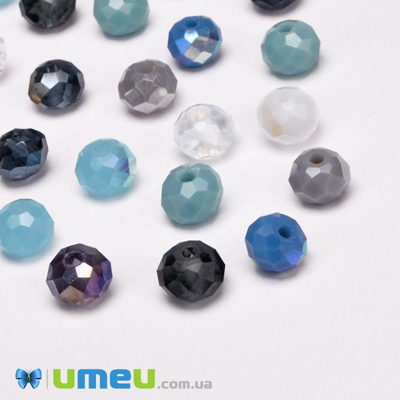 Намистини ронделі, 6х4 мм, Мікс (BUS-050951)