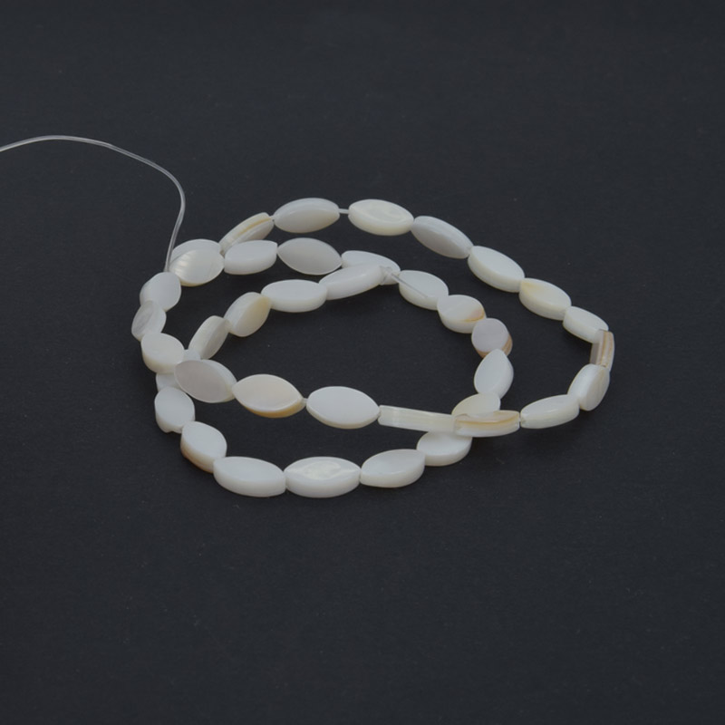 Бусины Перламутр белый, Натур. камень, 10х5 мм, Лодочка (BUS-058127)