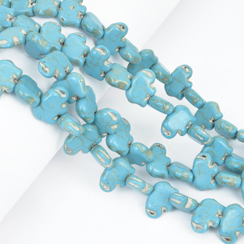 Намистини Бірюза пофарбована, Синт. камінь, 15х10 мм, Слон (BUS-057678)