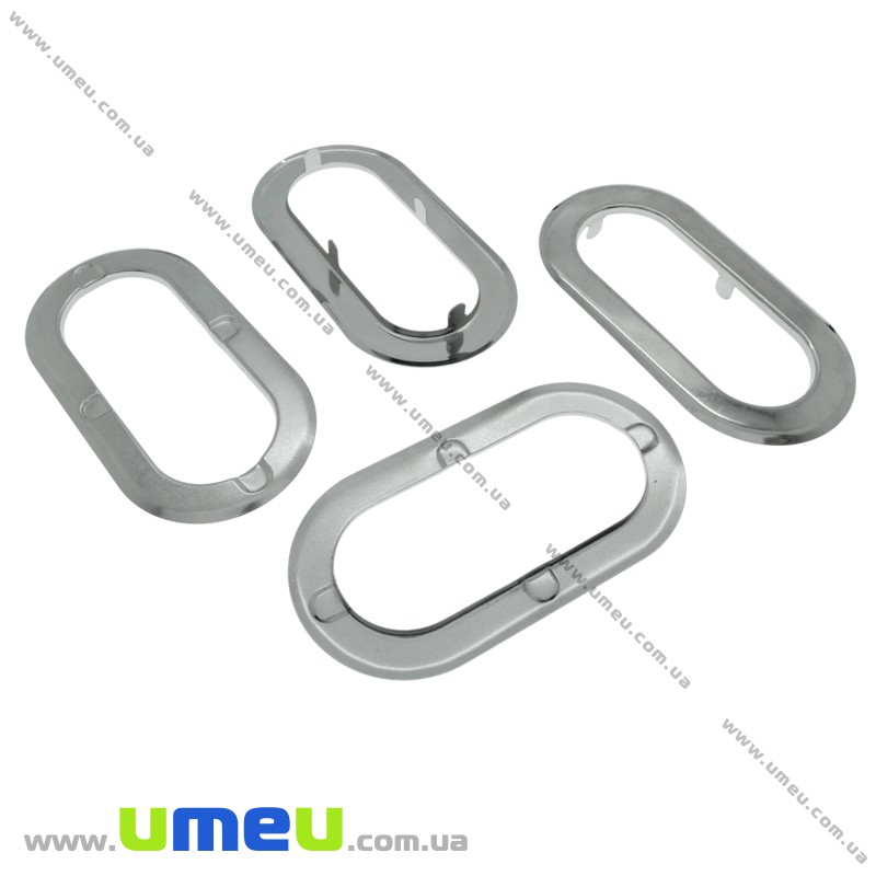 Ручки для сумок врізні металеві, 11,5х6 см, Темне срібло (BAG-007344)