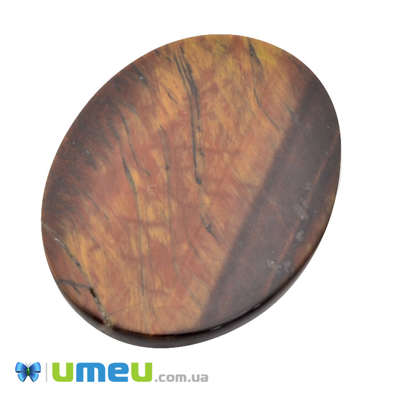 Кабошон нат. камінь Бичаче око (2 сорт), Овал, 40,2х30,2 мм (KAB-050582)