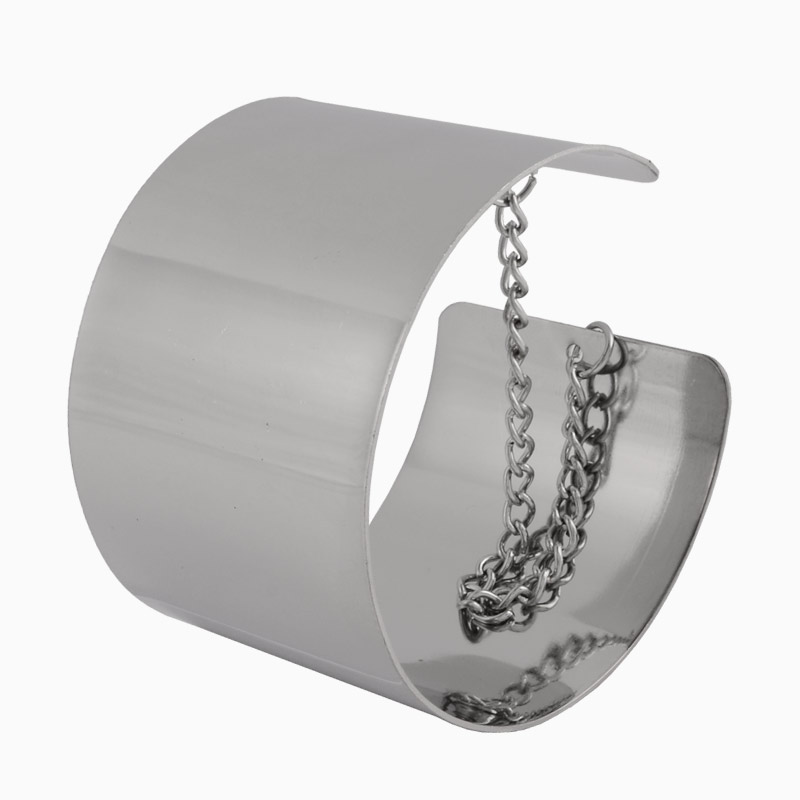 Основа металева для браслета, 6х4 см, Срібляста (OSN-055275)