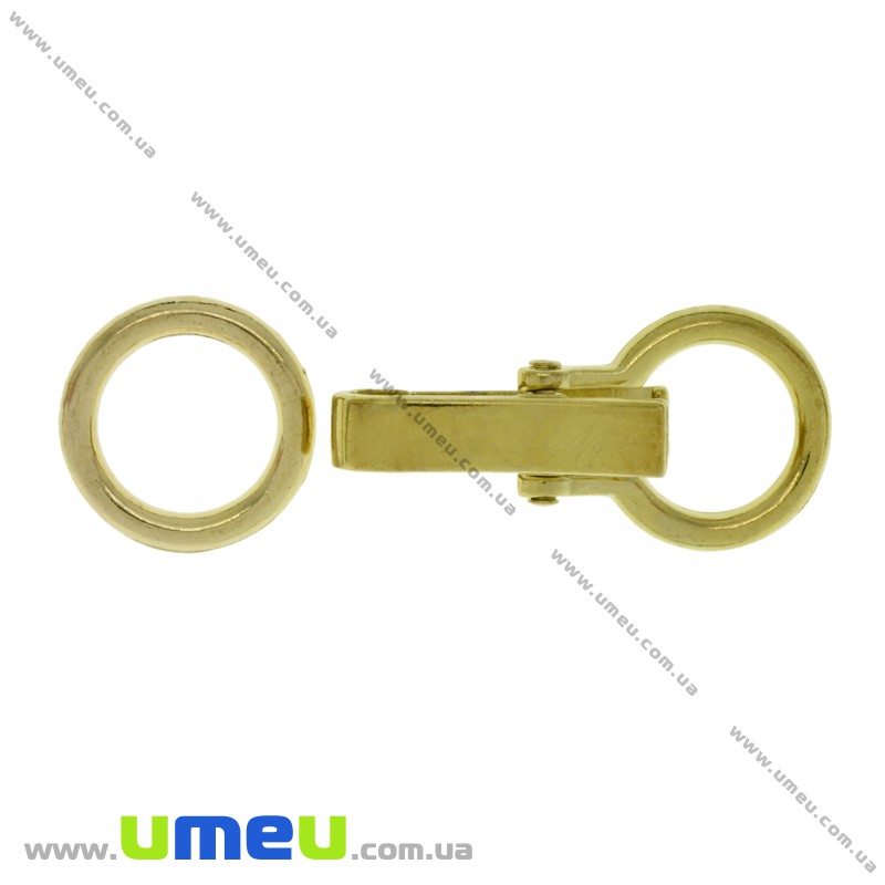 Замок металлический с кольцами, 60х23 мм, Золото (SEW-023986)