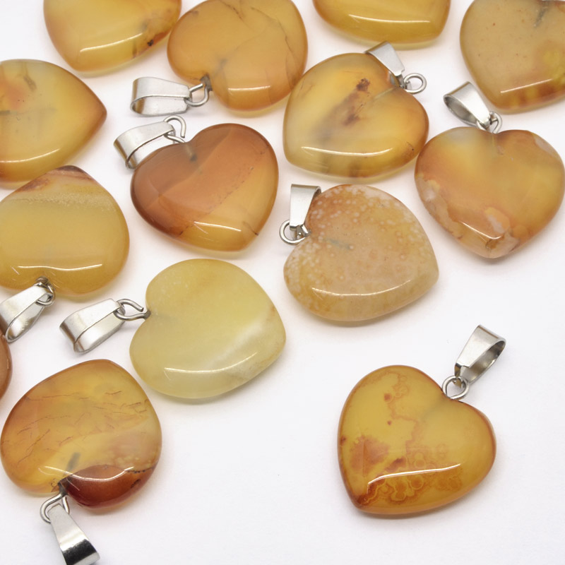 Підвіска Серце, Натур. камінь Сердолік, 20х20 мм (POD-054359)