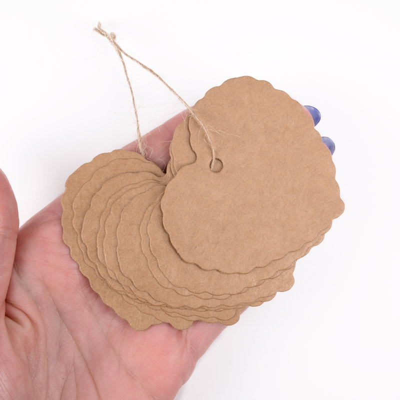 Бірки для подарунків, Серце, 60х55 мм, Крафт (UPK-056656)