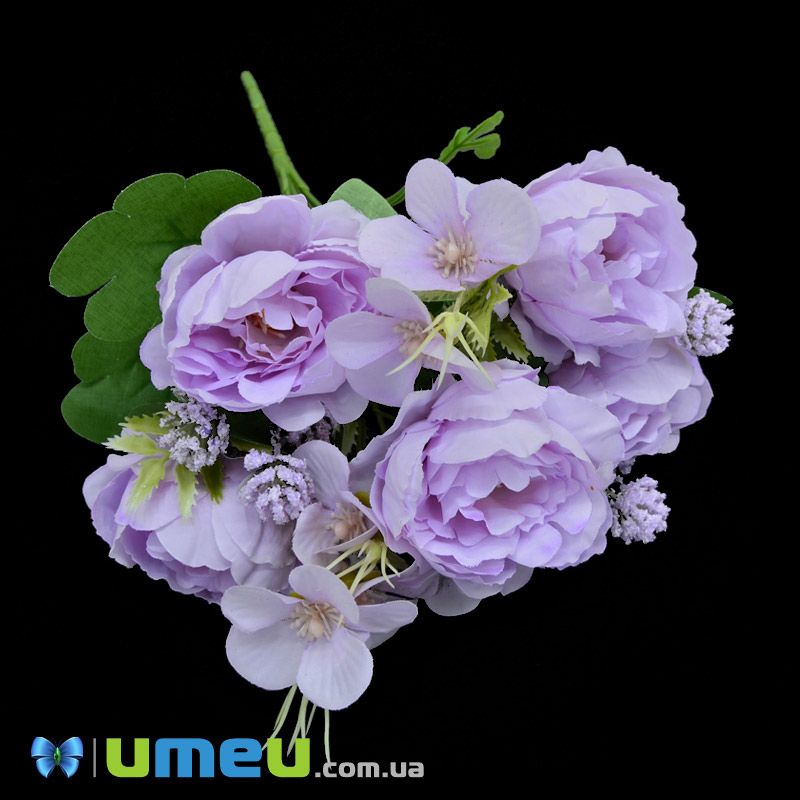 Букет півонії з ромашками, 32 см, Бузковий (DIF-045845)