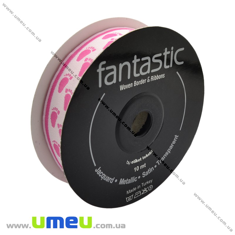 Тасьма Fantastic ніжки, 22 мм, Рожева (LEN-010946)