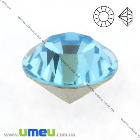 Стрази скляні конусні SS26 (5,6 мм), Блакитні (STR-009725)