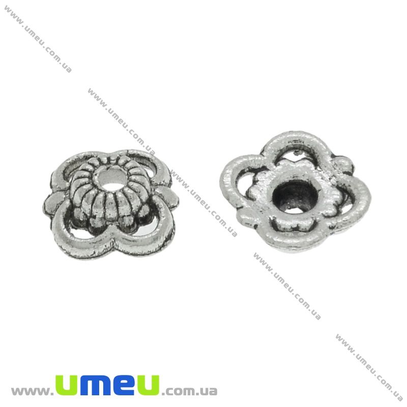 Обіймачі, Античне срібло, 9х9х3 мм (OBN-036008)