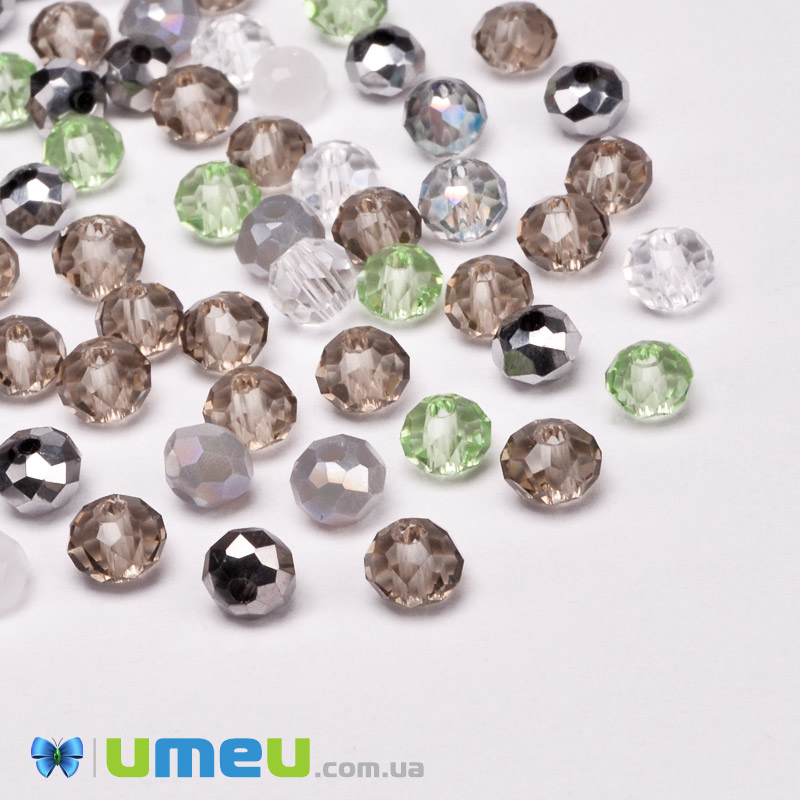 Намистини ронделі, 4х3 мм, Мікс (BUS-050939)