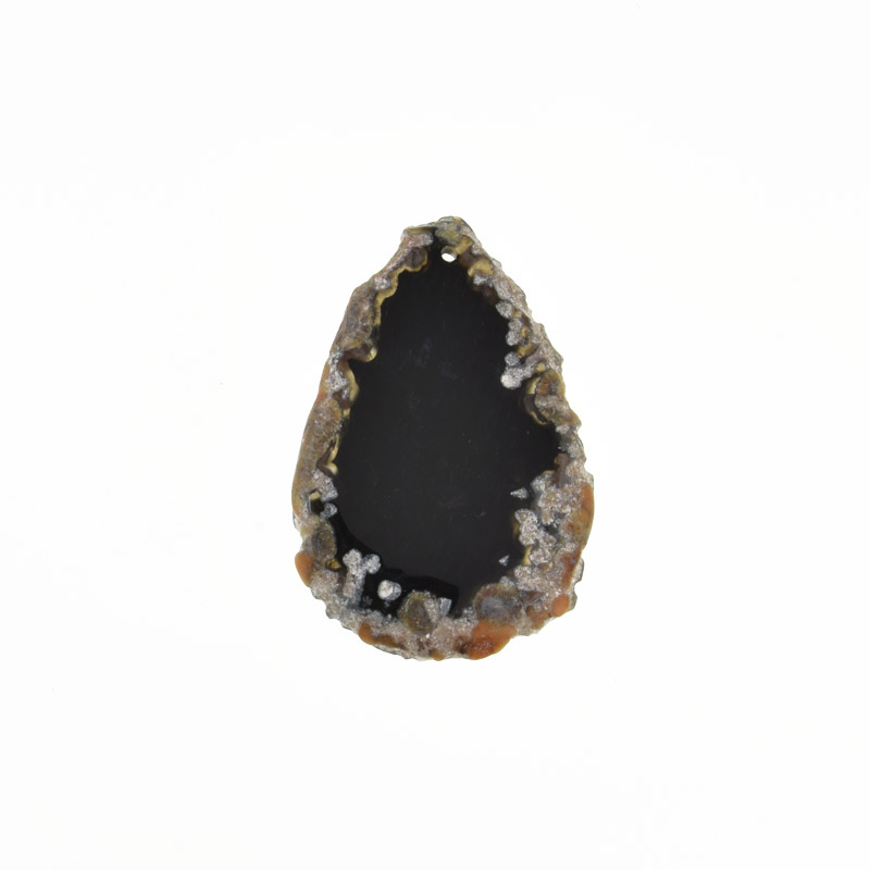 Зріз Агата, Чорний, 59х40 мм (POD-020192)