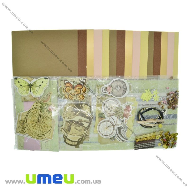 Набір скрапбукінгу для виготовлення 15-ти великих листівок з конвертами (DIF-032717)