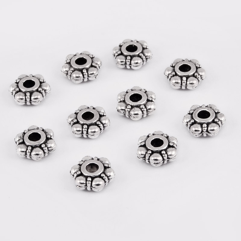 Намистини-розділювачі мет., 8х3 мм, Античне срібло (BUS-055342)