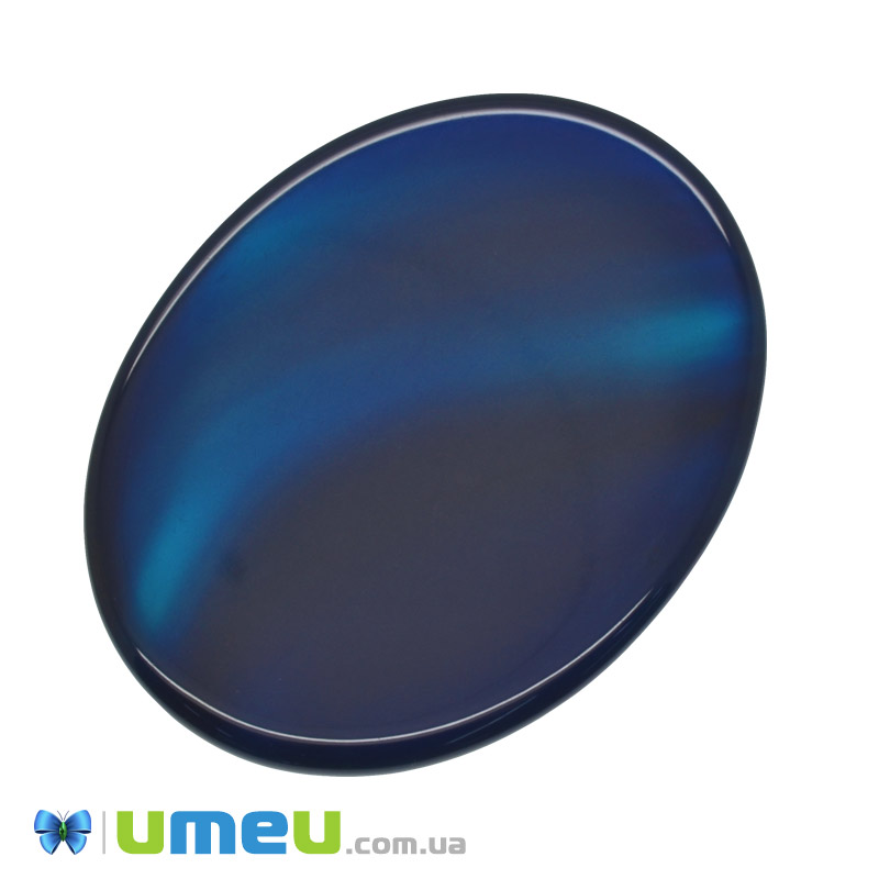 Кабошон нат. камінь Агат синій, Овал, 40х30 мм (KAB-050598)