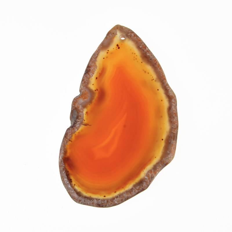 Зріз Агату, Червоно-коричневий, 74х43 мм (POD-012008)