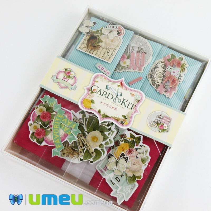 Набір скрапбукінгу для виготовлення 6-ти міні-листівок з конвертами (DIF-032802)