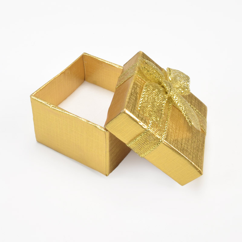 Подарункова коробочка Квадратна, 5х5х3,5 см, Золотиста (UPK-035941)