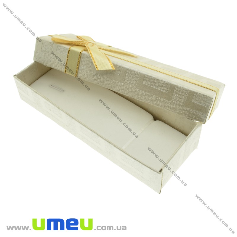 Подарочная коробочка Прямоугольная, 12х4,5х2,5 см, Кремовая (UPK-023188)